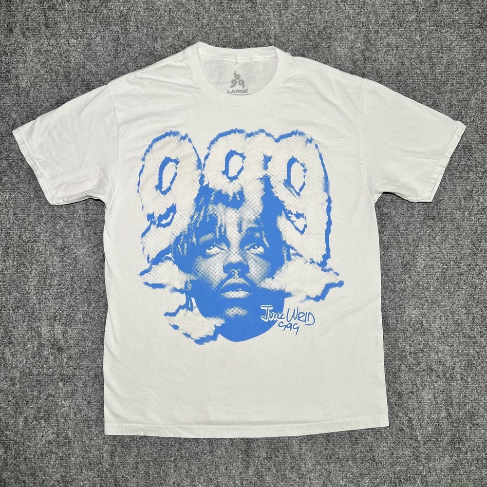 Juice WRLD World 999 Clouds T Shirt Mens Large White Hip Hop Rap Music